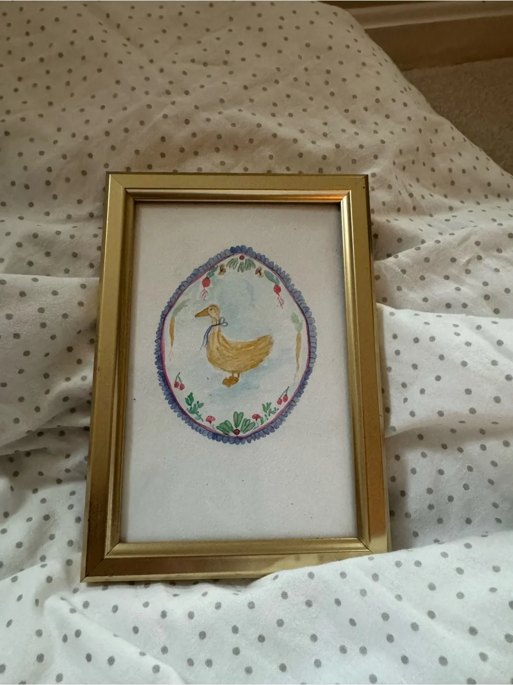 Gold Framed Duck Watercolor Wall Art